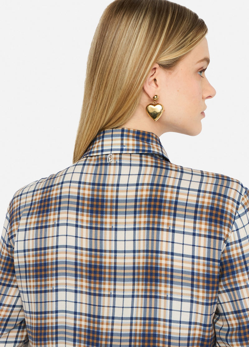 Chequered Shirt With Rhinestones-Liu Jo-Tocca Finita