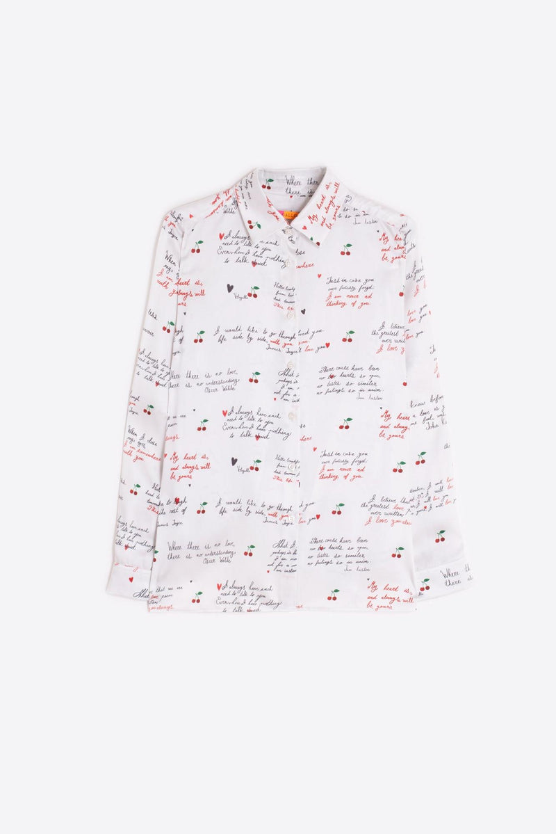 Cherry And Letters Print Shirt-Vilagallo-Tocca Finita