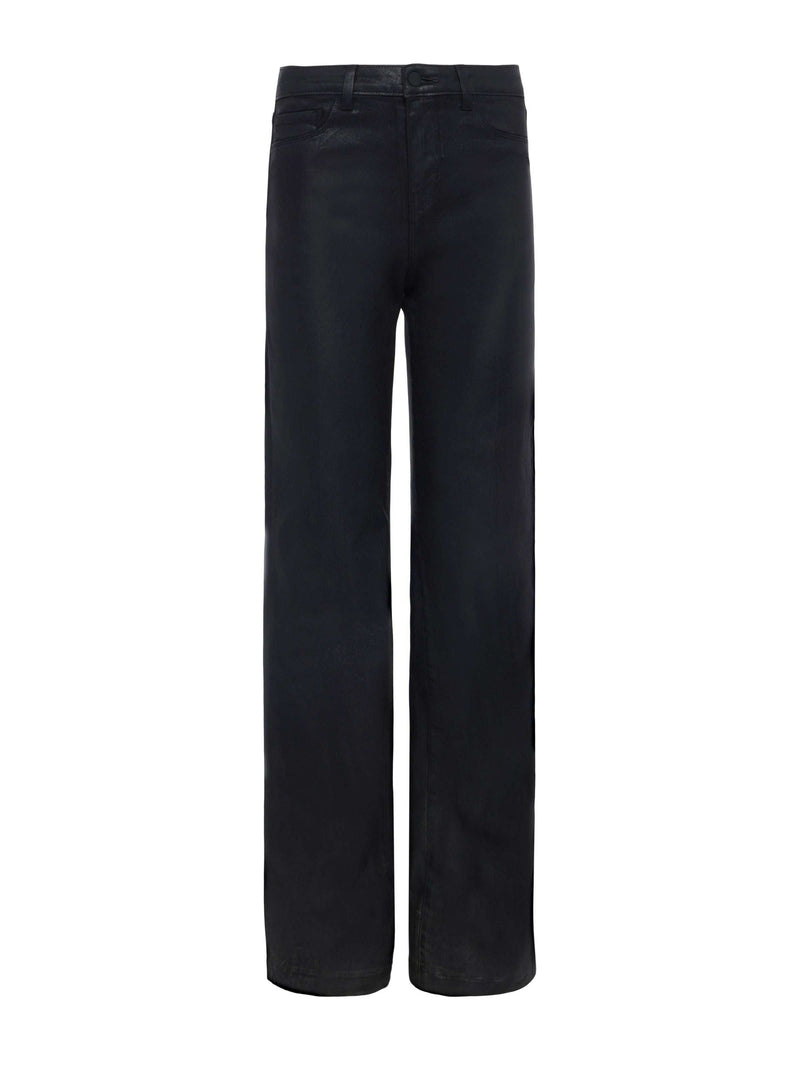 Clayton Coated Wide-Leg Jean Black-L&