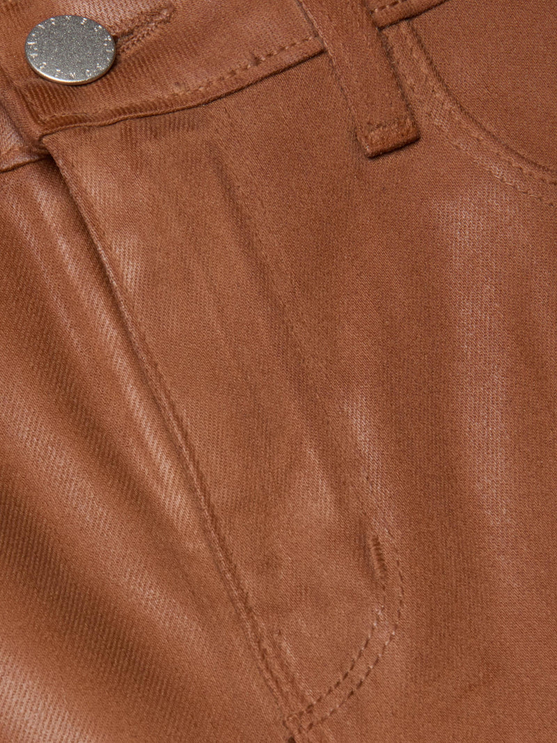 Clayton Coated Wide-Leg Jean Light Cognac Coated-L&