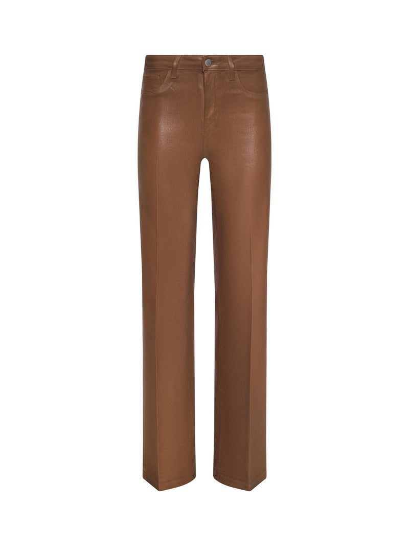 Clayton Coated Wide-Leg Jean Light Cognac Coated-L&