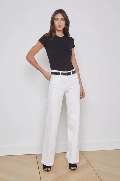 Clayton Wide-Leg Jean In Blanc-L'Agence-Tocca Finita