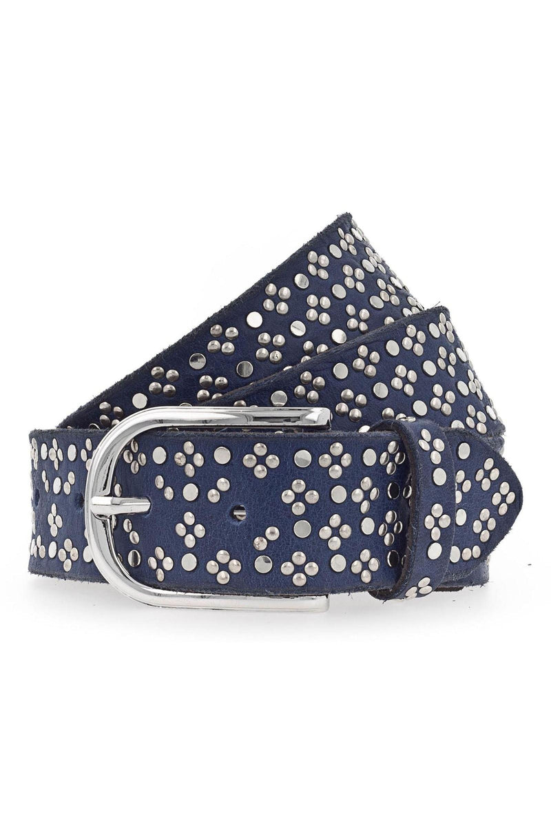 Clover Studded Belt Navy-B Belts-Tocca Finita