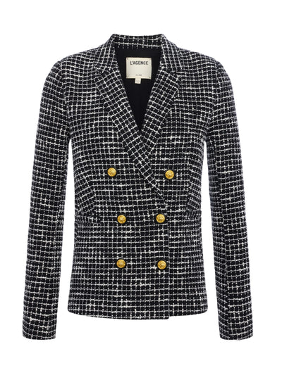 Colin Tweed Blazer in Black/ Ecru-L'Agence-Tocca Finita