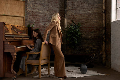 Corduroy Double Breast Jacket Camel-Iris Setlakwe-Tocca Finita