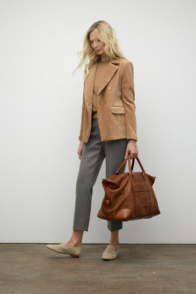 Corduroy Double Breast Jacket Camel-Iris Setlakwe-Tocca Finita