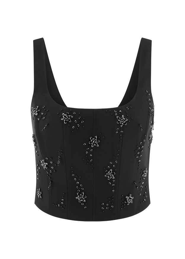Corset With Pearl Details Black-Riani-Tocca Finita