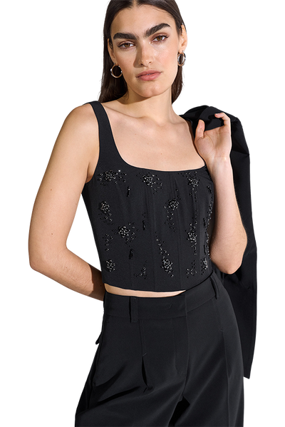 Corset With Pearl Details Black-Riani-Tocca Finita