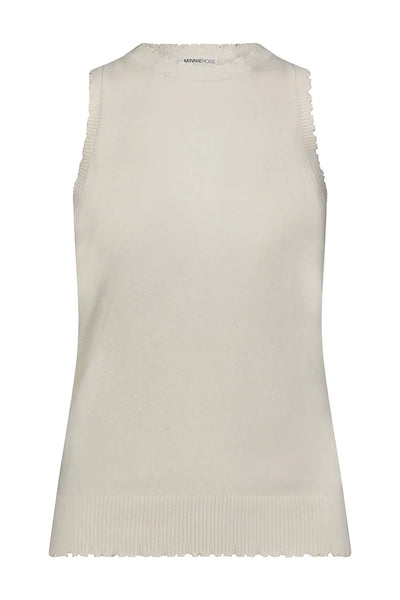 Cotton Cashmere Frayed Tank-Mini Rose-Tocca Finita