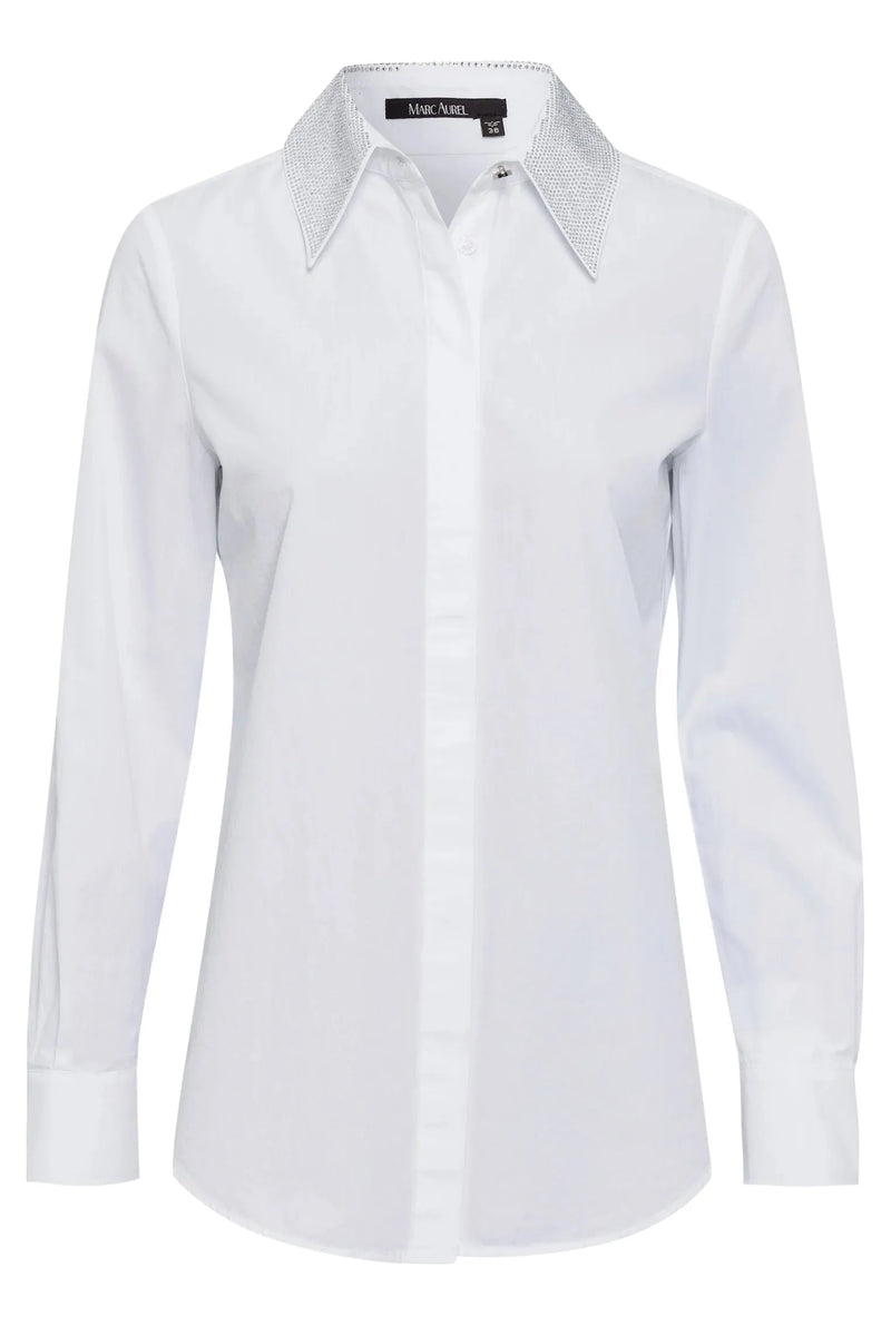 Cotton Shirt With Decorative Collar-Marc Aurel-Tocca Finita