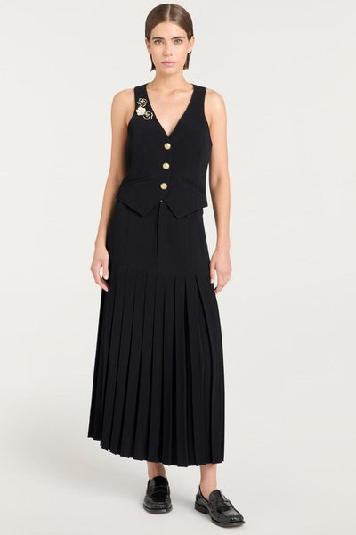 Crepe Bane Skirt in Black-Cinq A Sept-Tocca Finita