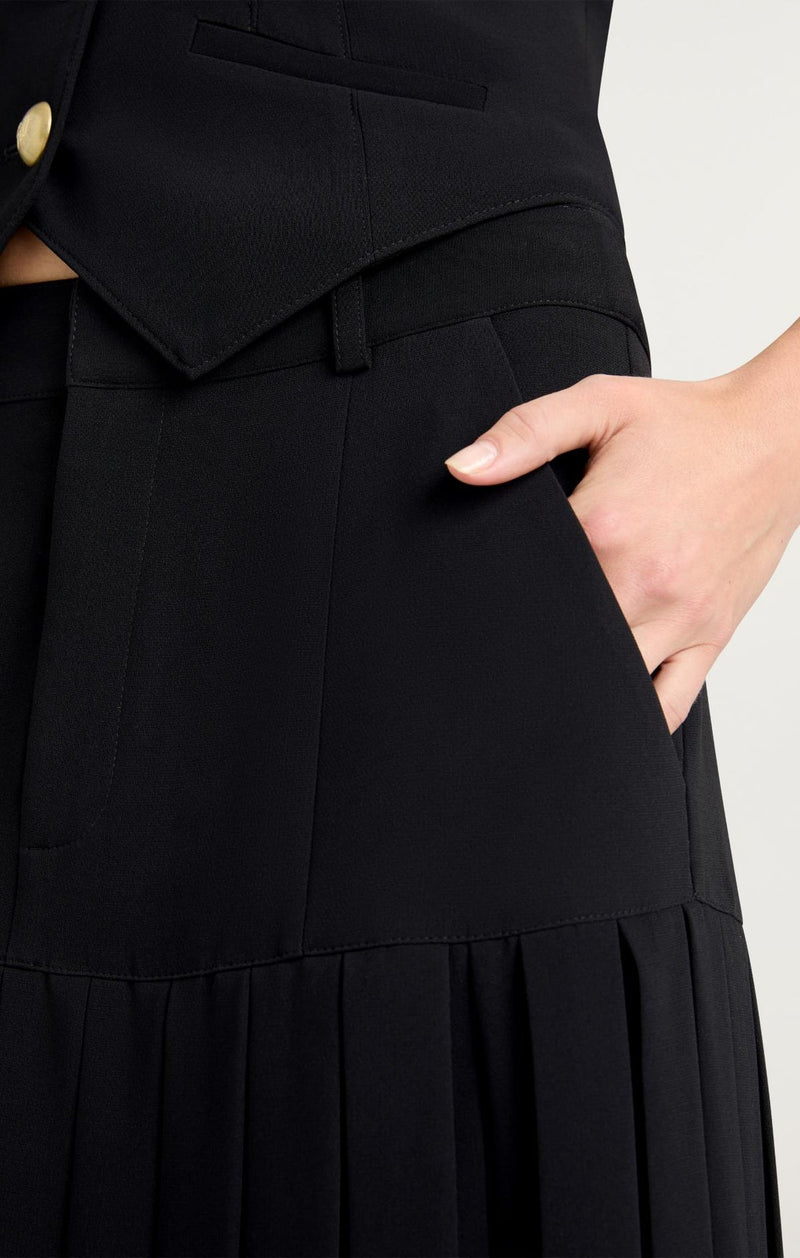 Crepe Bane Skirt in Black-Cinq A Sept-Tocca Finita