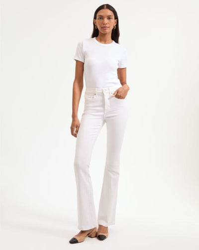 Beverly Skinny Flare Jeans In White