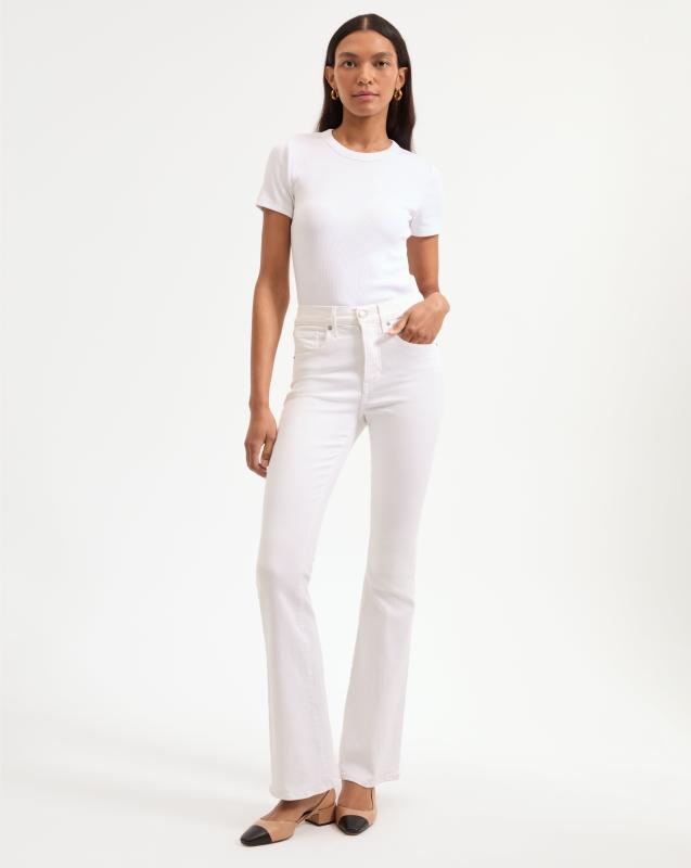 Beverly Skinny Flare Jeans In White