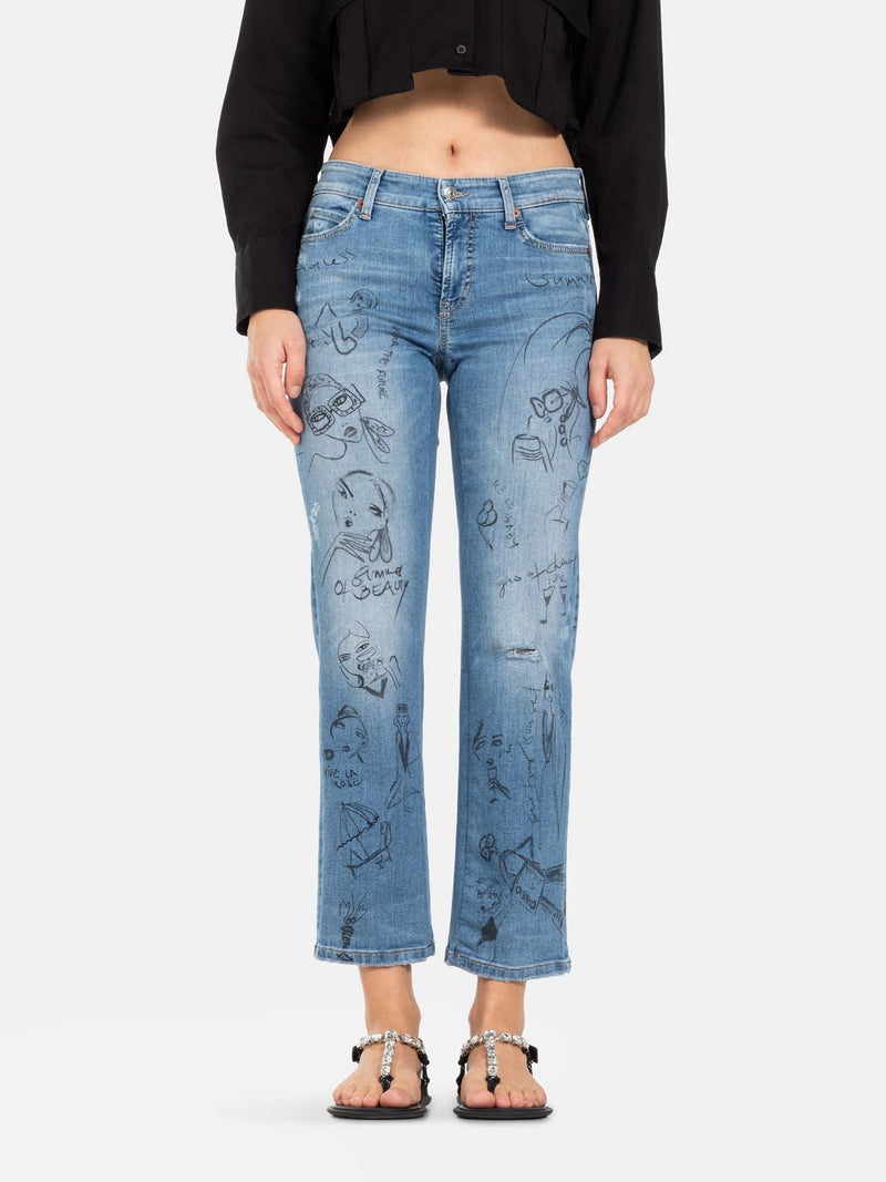 Paris Straight Ankle Jean in Summer Vibes