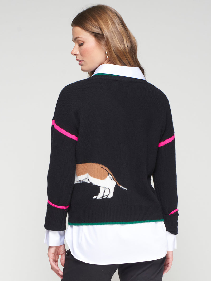Dachshund Sweater Black-Vilagallo-Tocca Finita