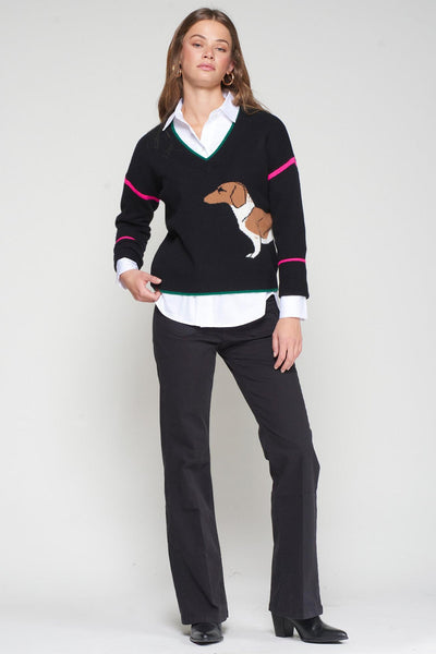 Dachshund Sweater Black-Vilagallo-Tocca Finita