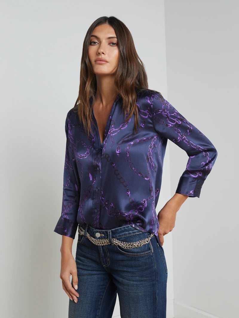 Dani Blouse Midnight Purple Chain-L&