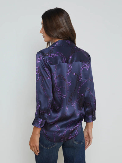 Dani Blouse Midnight Purple Chain-L'Agence-Tocca Finita