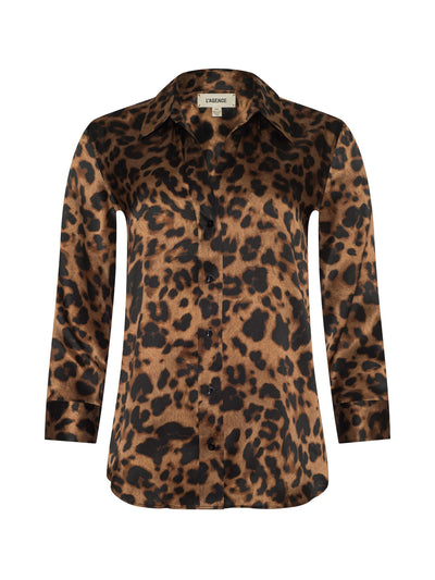 Dani Silk Blouse Brown Multi Amur Leopard-L'Agence-Tocca Finita