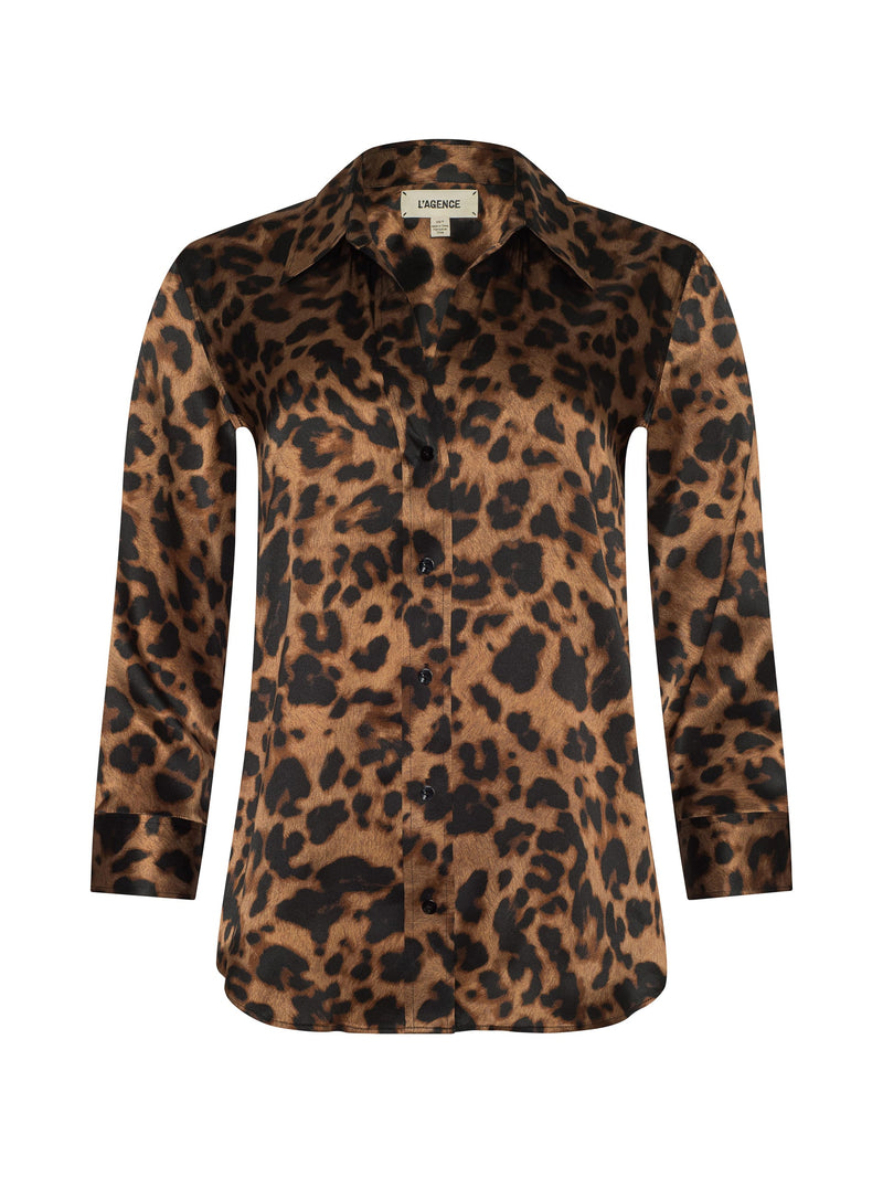 Dani Silk Blouse Brown Multi Amur Leopard-L&