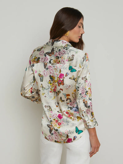 Dani Silk Blouse In Charonda Butterfly Blouse-L'Agence-Tocca Finita
