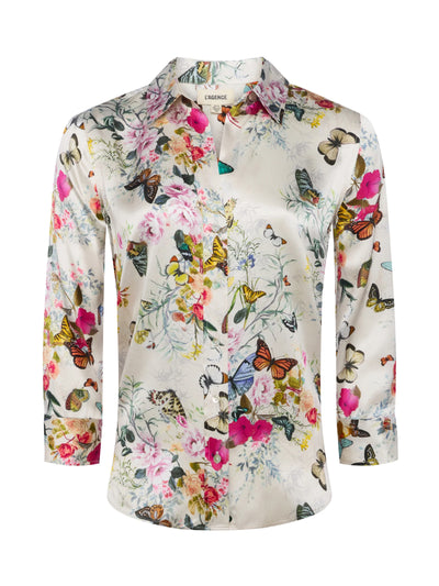 Dani Silk Blouse In Charonda Butterfly Blouse-L'Agence-Tocca Finita