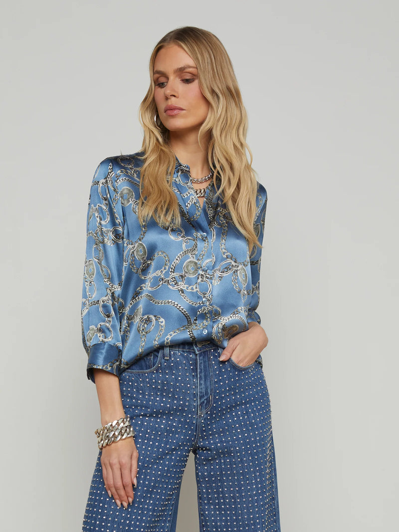 Dani Silk Blouse in Good Luck Chain Blouse-L&