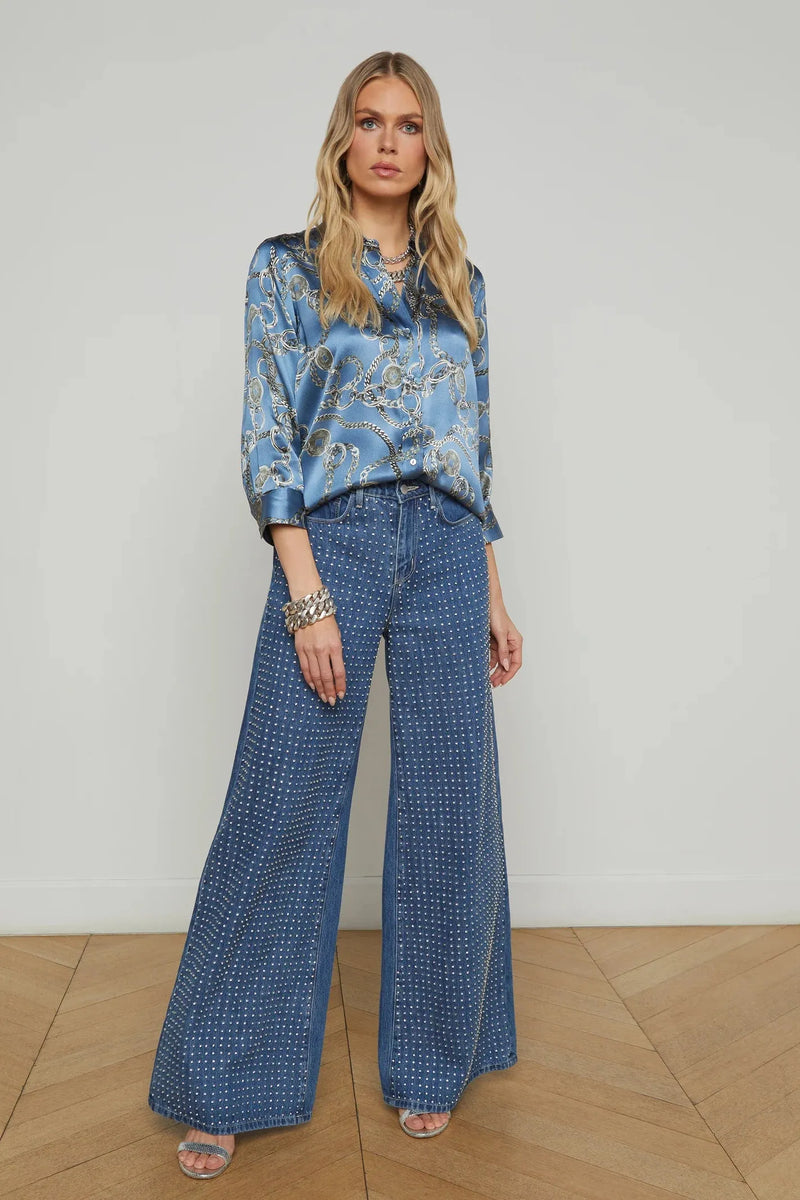 Dani Silk Blouse in Good Luck Chain Blouse-L&