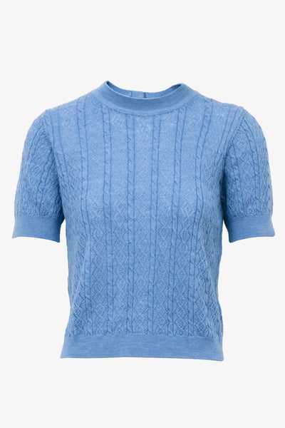 Diane Knit Top In French Blue-Tanya Taylor-Tocca Finita