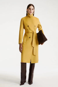 Double-Sided Pure Wool Coat Mustard-Marella-Tocca Finita
