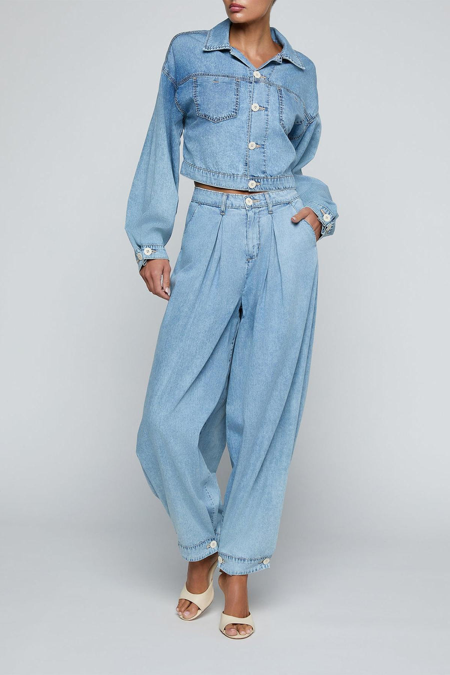 Elias High Rise Convertible Wide Leg Jean Oxnard-L&