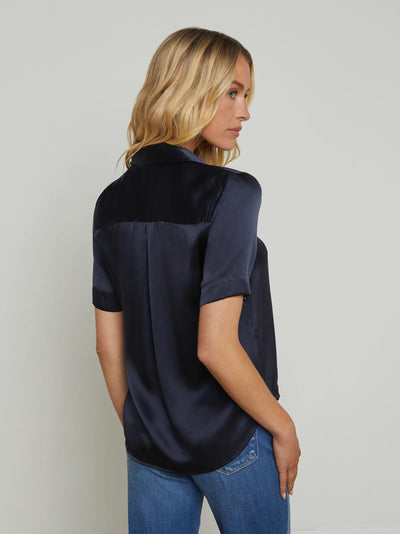 Ellah Silk Blouse In Midnight-L'Agence-Tocca Finita