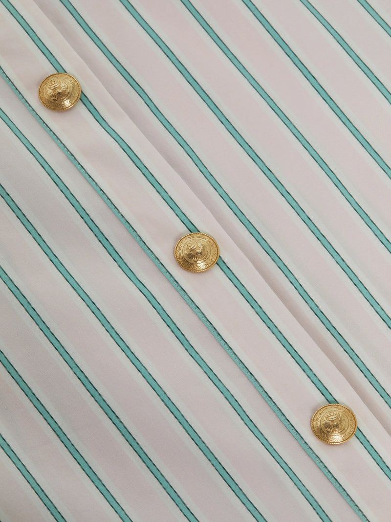 Ellery Blouse In Baby Pink/Sage Stripe-L&