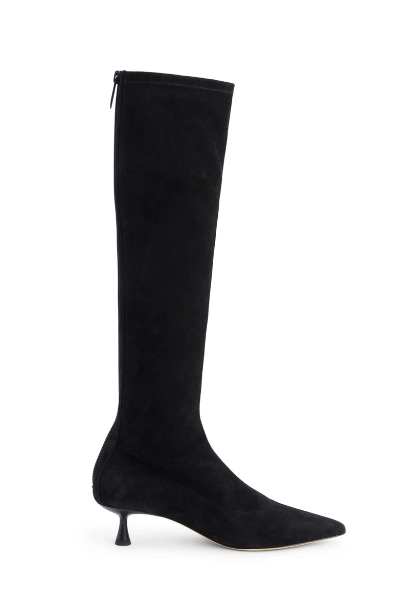 Emilie Kitten-Heel Boot Black Suede-L&