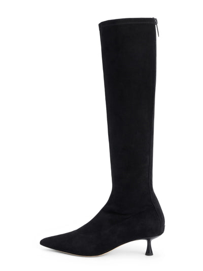 Emilie Suede Kitten-Heel Boot Black-L'Agence-Tocca Finita