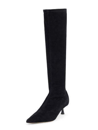 Emilie Suede Kitten-Heel Boot Black-L'Agence-Tocca Finita