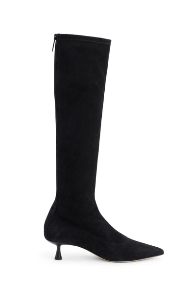 Emilie Suede Kitten-Heel Boot Black-L'Agence-Tocca Finita