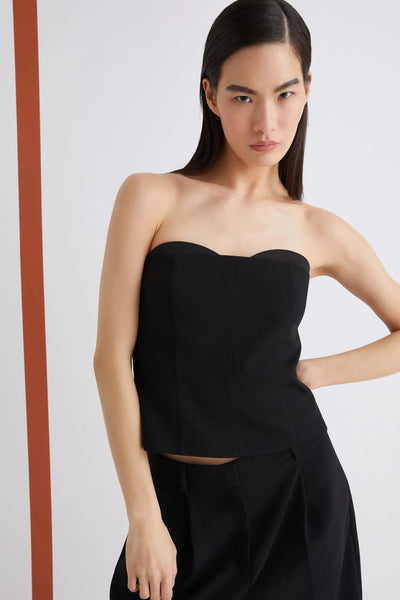 Envers Satin Corset Top Black-Marella-Tocca Finita