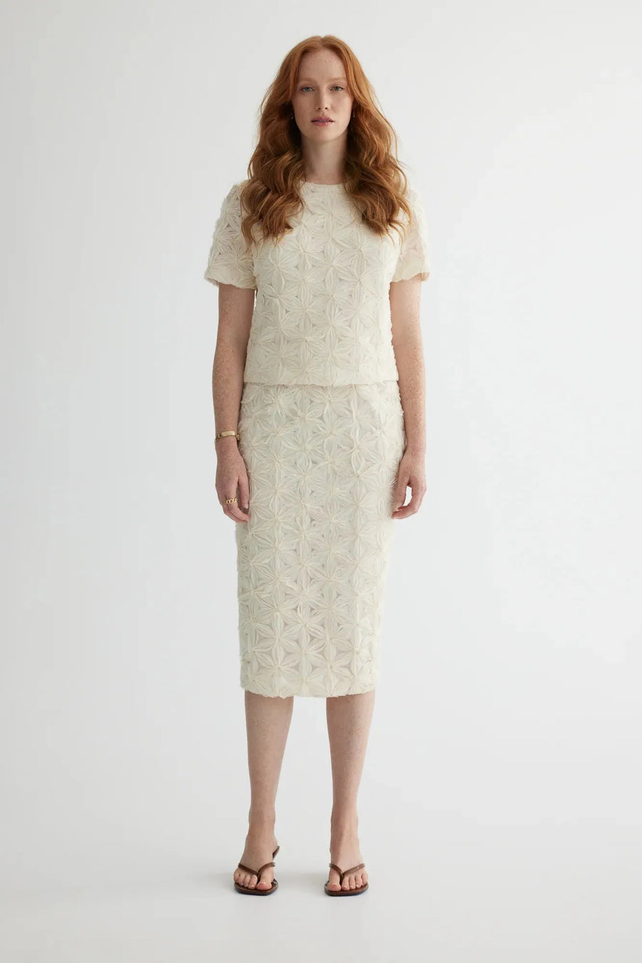 Fancy Fleur Pencil Skirt-Iris Setlakwe-Tocca Finita