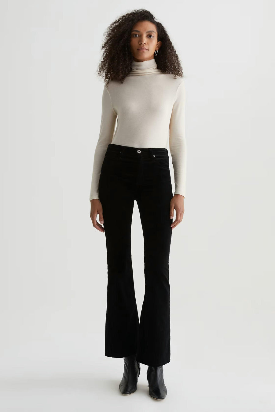 Farrah Boot Velvet Super Black-AG Jeans-Tocca Finita