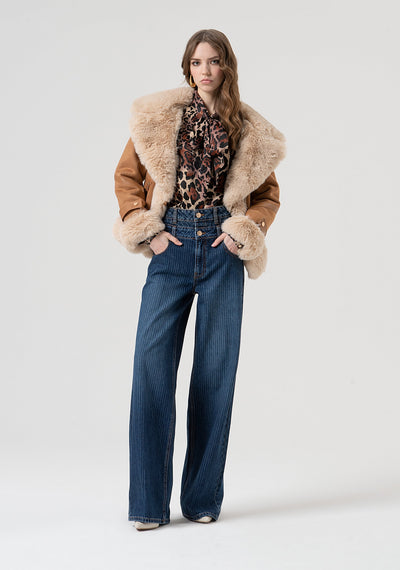 Faux Fur and Suede Jacket-Fracomina-Tocca Finita
