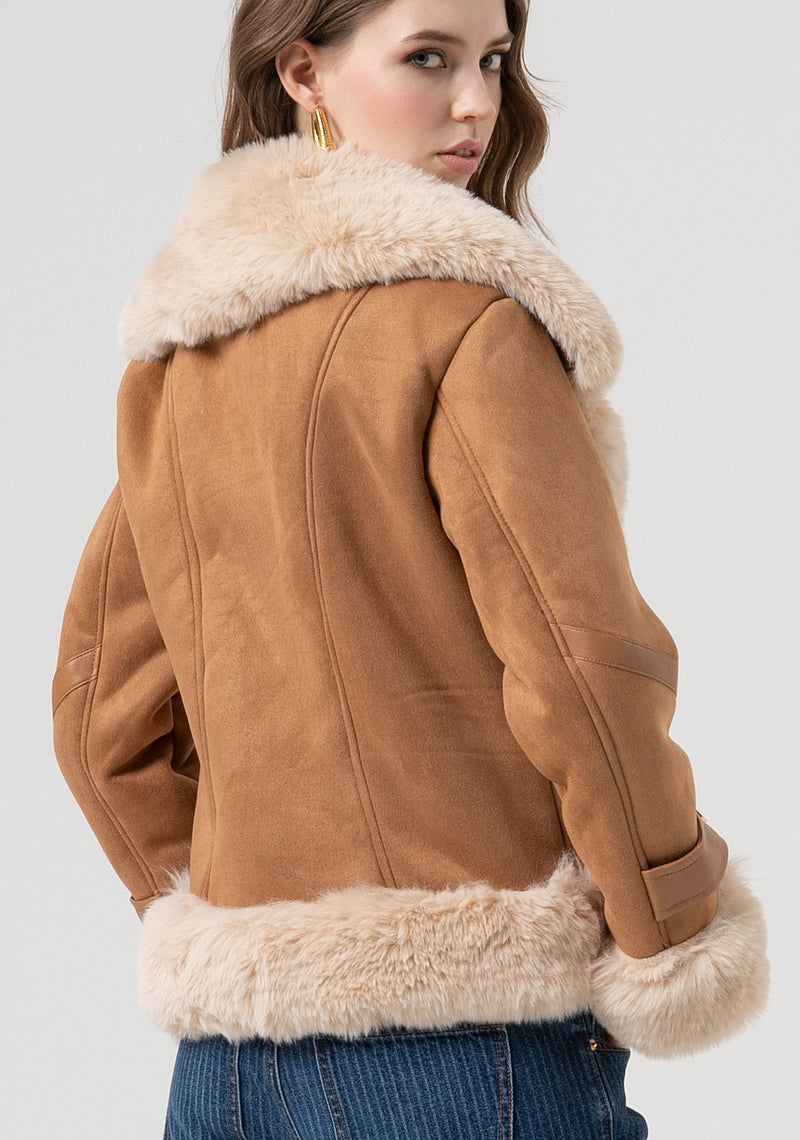 Faux Fur and Suede Jacket-Fracomina-Tocca Finita