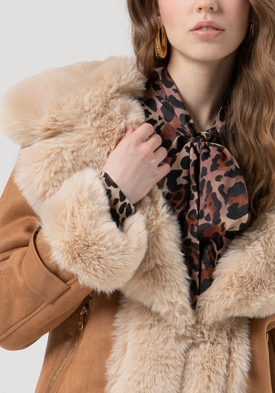 Faux Fur and Suede Jacket-Fracomina-Tocca Finita