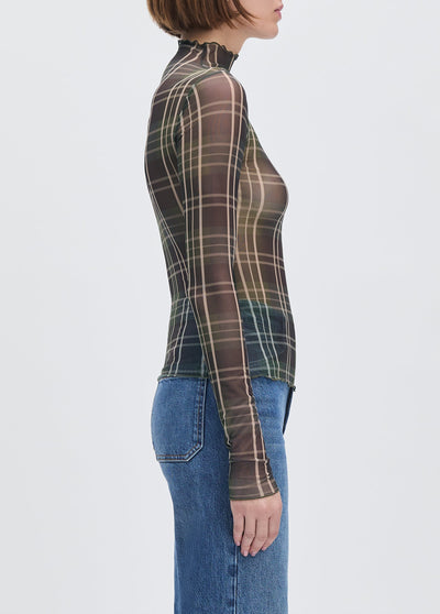 The Sheer Fantasy Top Country Side Plaid
