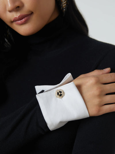 Flora Poplin Cuff Sweater In Black-L'Agence-Tocca Finita