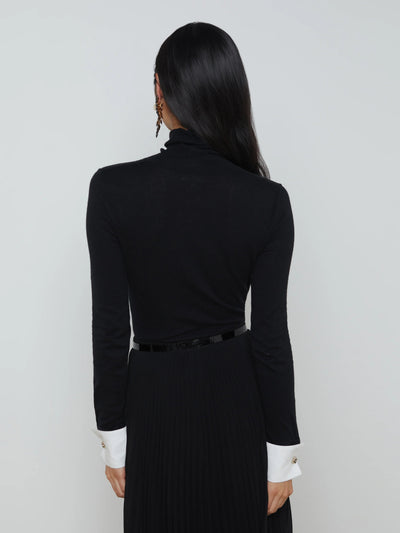 Flora Poplin Cuff Sweater In Black-L'Agence-Tocca Finita