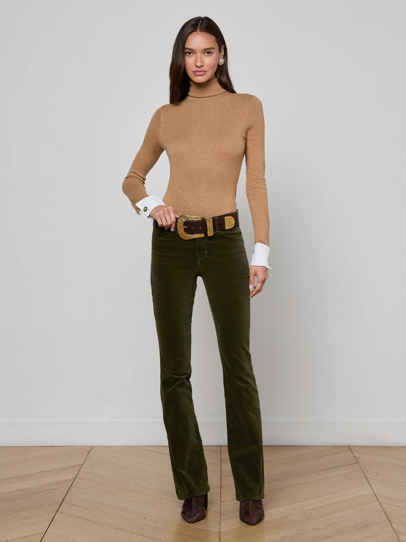 Flora Turtleneck Chestnut/White-L&