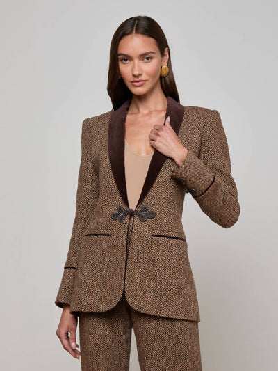 Gable Herringbone Blazer Brown-L'Agence-Tocca Finita