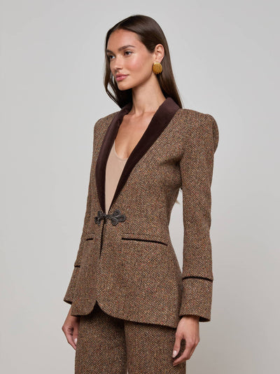 Gable Herringbone Blazer Brown-L'Agence-Tocca Finita